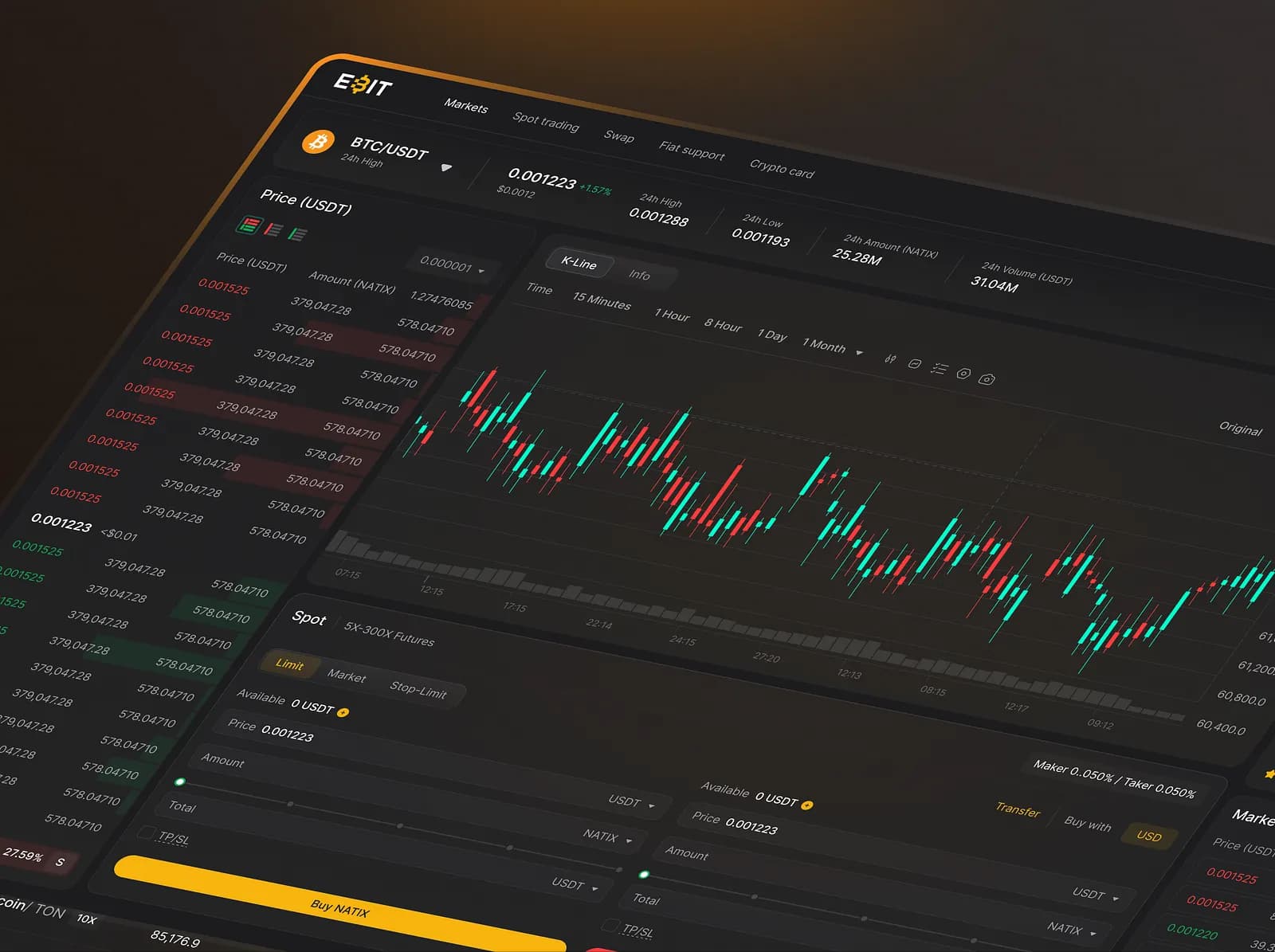 Bitbase trading interface